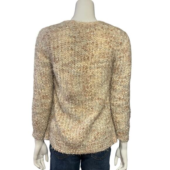 Maurices Womens Tan Metallic Open Cardigan Size Small - Picture 2 of 9
